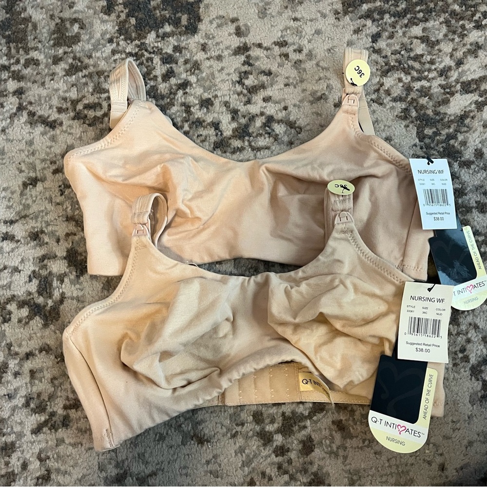 NWT Nursing Bras in Nude